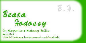 beata hodossy business card