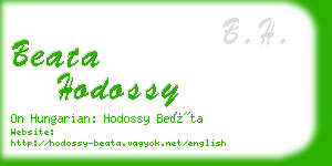 beata hodossy business card